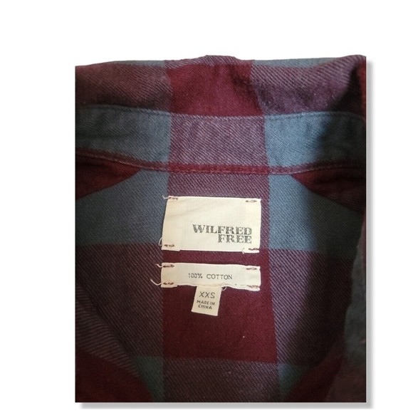 Aritzia Wilfred Free Veronika Plaid Flannel Button Down Dress Shirt Tunic XXS - Picture 10 of 12